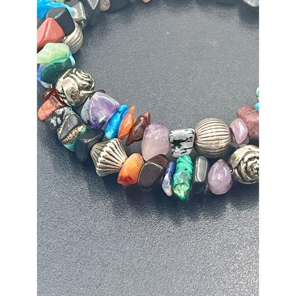 Taxco Mexico 925 Vintage
Sterling Silver Gemstone Wrap Bracelet Cross Pendant - Picture 6 of 13